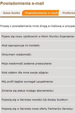 Zmień powiadomienia e-mail